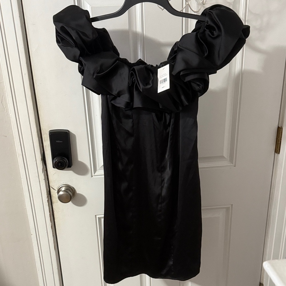 Fashion to Figure Black Ruffled Mini Dress